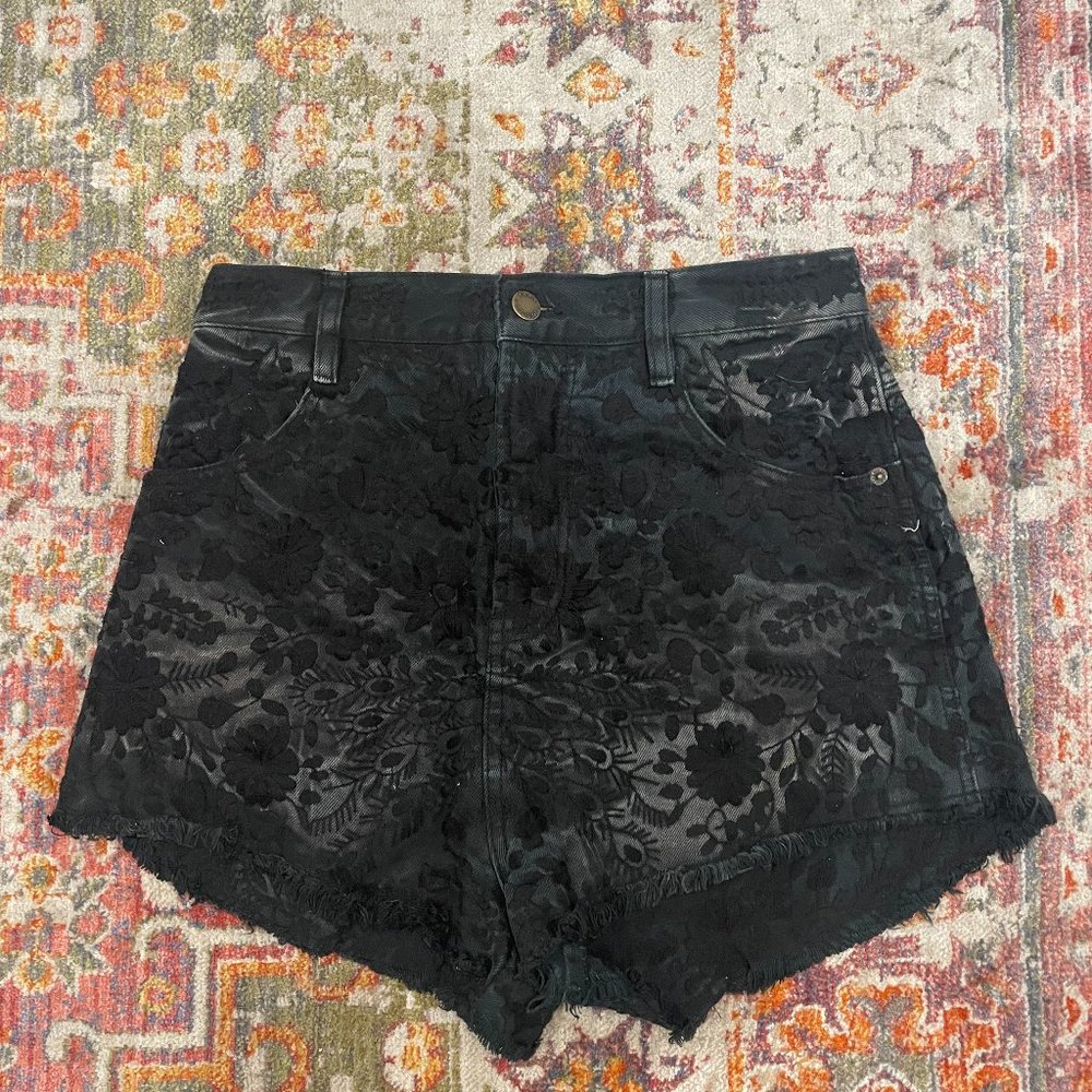 Free People Black Jean Shorts
